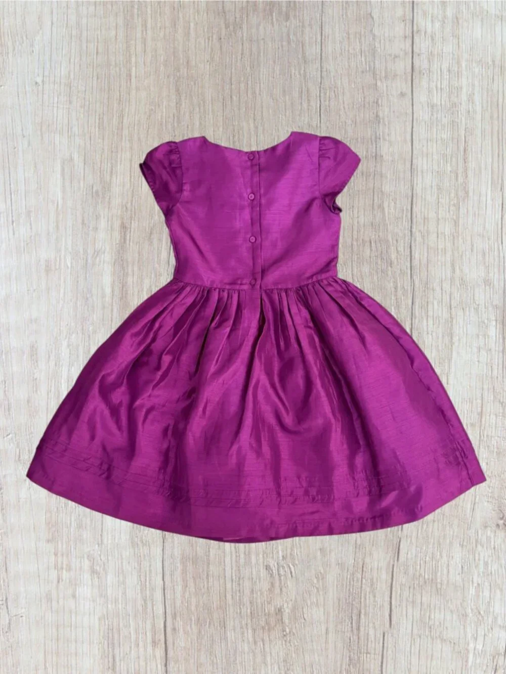 Gymboree Girls 7 Magenta Party Dress Rosette Floral Cap Sleeve Special Occasion